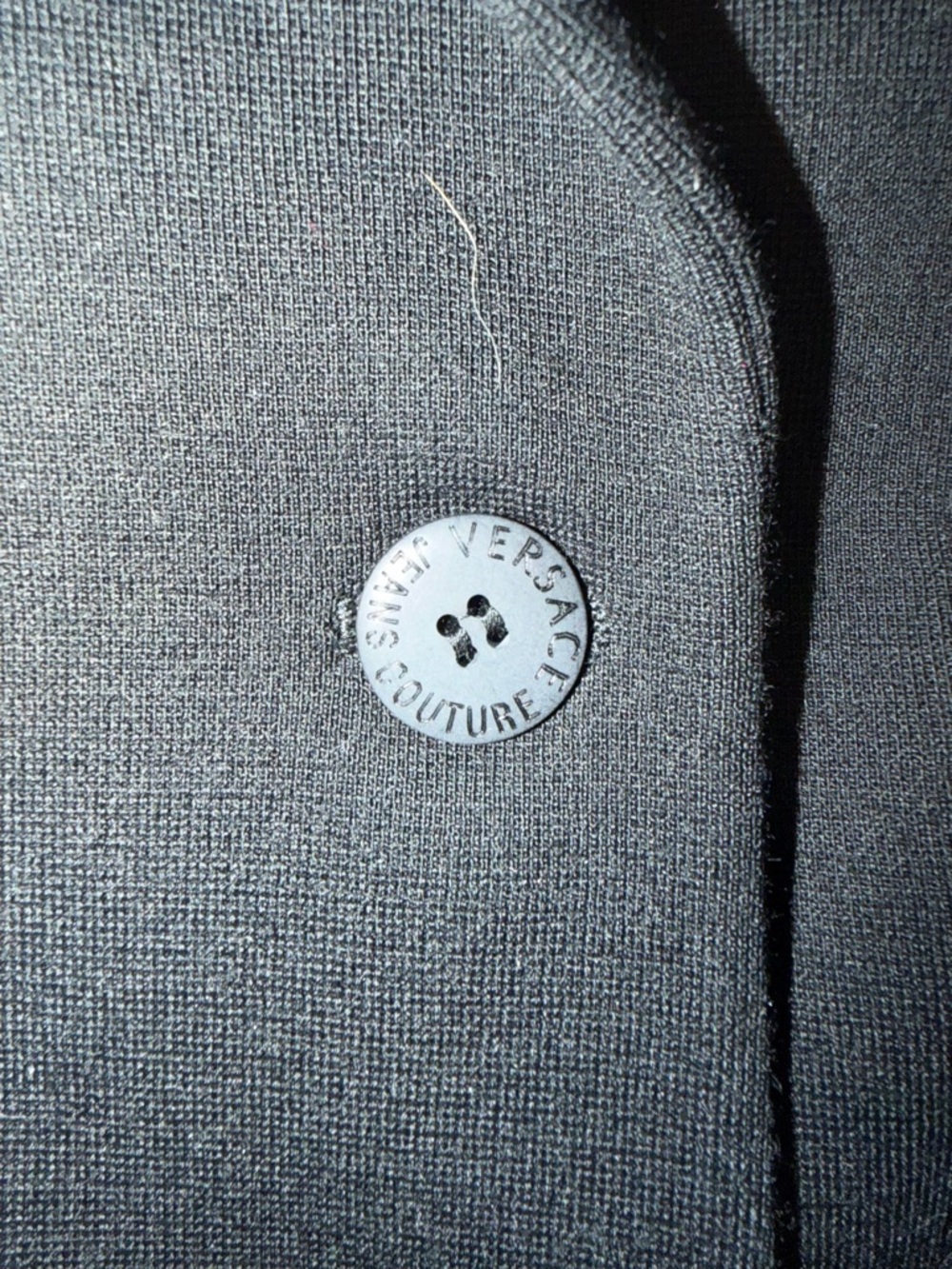 Versace Jeans Collection Black Double-Breasted Blazer with Blue Trim - Picture 5 of 6